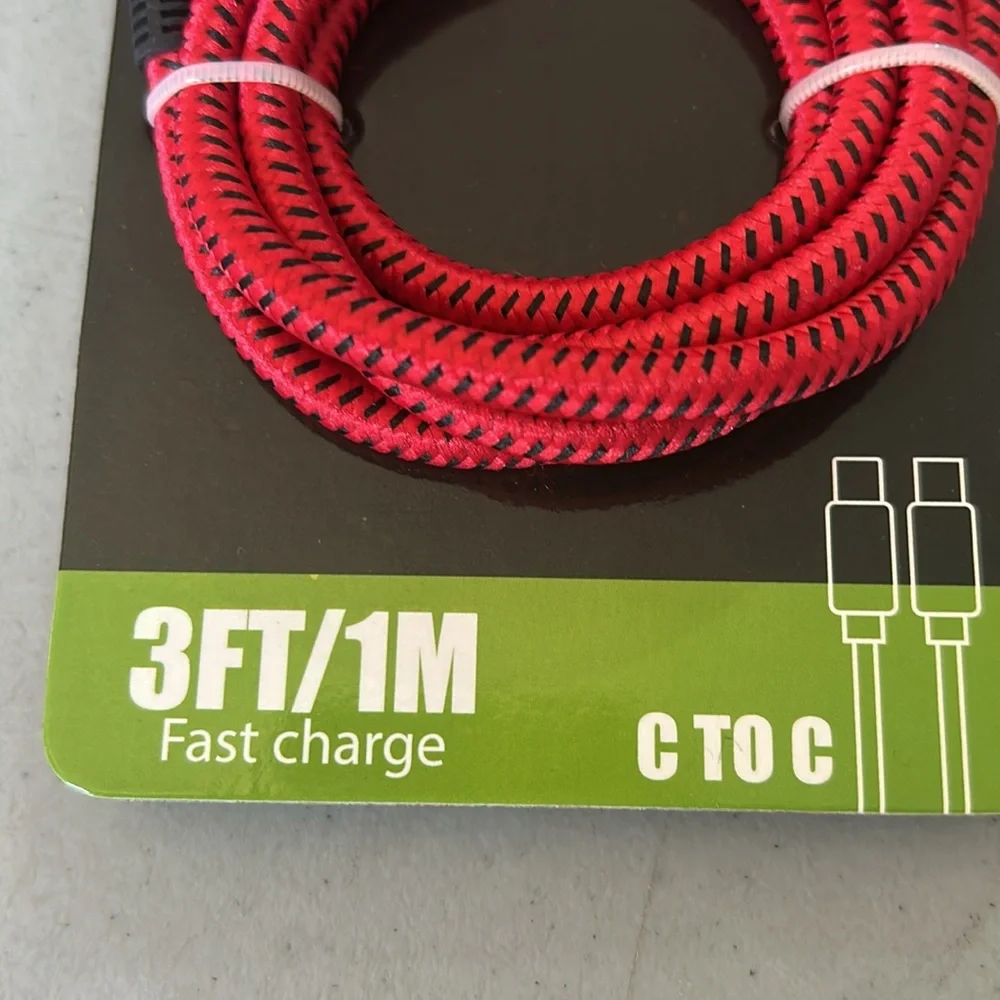 Red USB-C to USB-C Fast Charging Cable